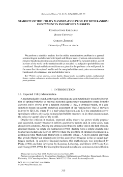 stability of the utility maximization problem with