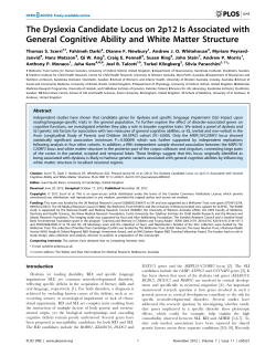The Dyslexia Candidate Locus on 2p12 Is Associated with General