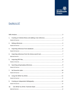 EndNote X7 Exercises