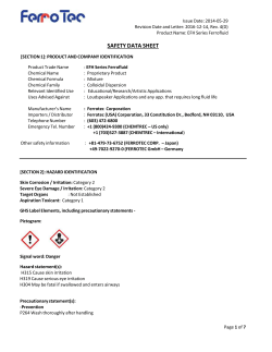 To FERROFLUID Material Safety Data