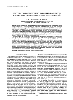 dehydration of synthetic hydrated kaolinites: a model for the