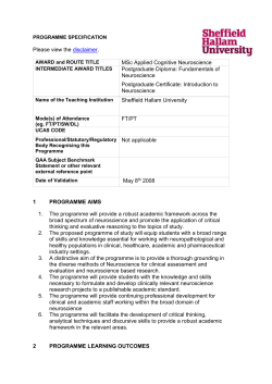 PROGRAMME SPECIFICATION Please view the disclaimer