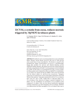 TcCYS4, a cystatin from cocoa, reduces necrosis - Funpec-RP