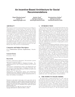 An Incentive-Based Architecture for Social Recommendations