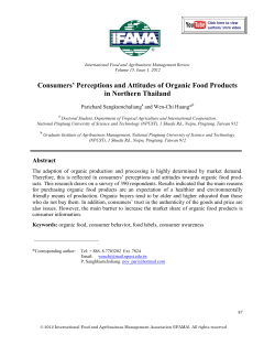 Consumers` Perceptions and Attitudes of Organic Food Products in
