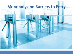 Entry barriers in markets