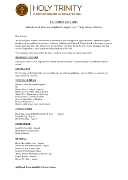 School Uniform List and Prices