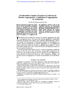 Prothrombin Complex Proteins as Cofactors in