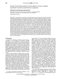 Osmotic Stress Measurements of Intermolecular