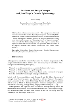 Fuzziness and Fuzzy Concepts and Jean Piaget`s Genetic