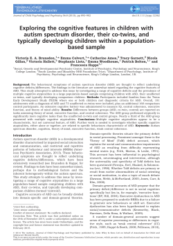 Exploring the cognitive features in children with autism spectrum