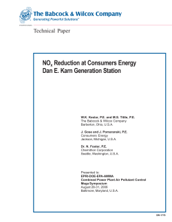 NOx Reduction at Consumers Energy Dan E. Karn Generation Station