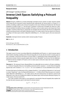 Inverse Limit Spaces Satisfying a Poincar&eacute; Inequality