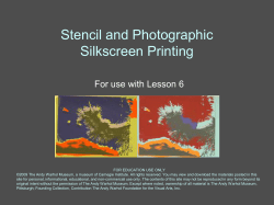 Stencil and Photographic Printing FINAL