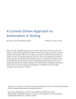 A Context-Driven Approach to Automation in Testing