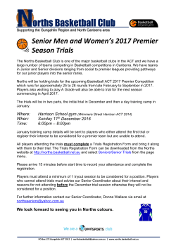 Senior Players 2017 Winter Season Trials