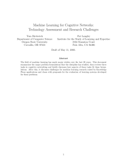Machine Learning for Cognitive Networks