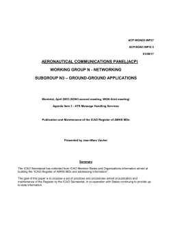 Publication and maintenance of the ICAO register of AMHS MD
