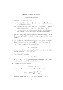 MAS221 Analysis &ndash; Exercises I Problems for Chapter 1 1. Let a, b