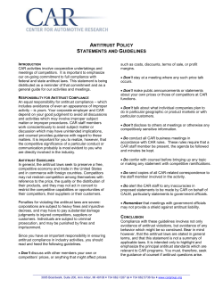 ANTITRUST POLICY STATEMENTS AND GUIDELINES