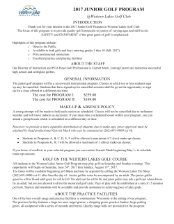 2017 junior golf program - Western Lakes Golf Club