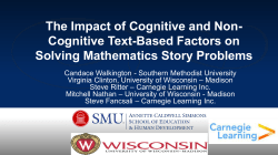 The Impact of Cognitive and Non- Cognitive Text