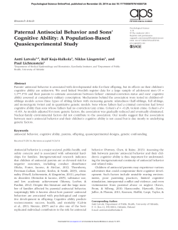 Paternal Antisocial Behavior and Sons` Cognitive Ability: A