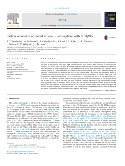 Carbon monoxide observed in Venus&bull; atmosphere with SOIR/VEx