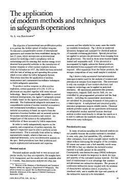 The application of modern methods and techniques in safeguards