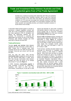 Trade and investment links between Australia and Chile and
