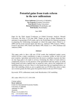 Potential gains from trade reform in the new millennium
