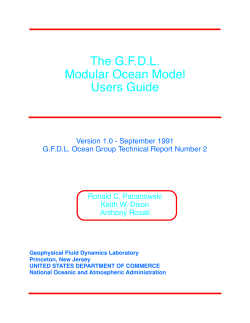 MOM1 Manual - Modular Ocean Model (MOM)