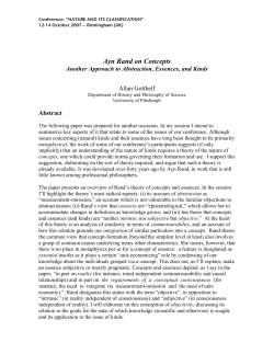 Ayn Rand on Concepts - University of Bristol