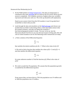 Homework Due Wednesday Jan 26 Do the Pfaff module on Global