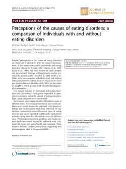 Perceptions of the causes of eating disorders