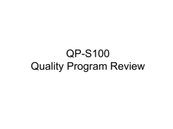 Quality Program Overview - Insulating Glass Manufacturers Alliance