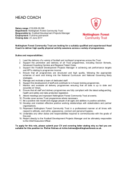 head coach - Nottingham Forest