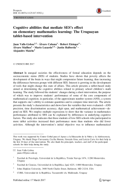 Cognitive abilities that mediate SES`s effect on elementary