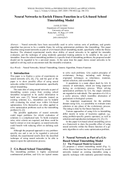 Neural Networks to Enrich Fitness Function