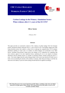 Carbon Leakage in the Primary Aluminium Sector