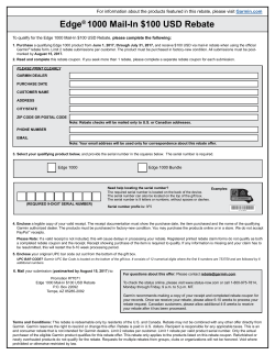 Edge&reg; 1000 Mail-In $100 USD Rebate