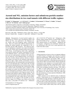Aerosol and NOx emission factors and submicron particle number