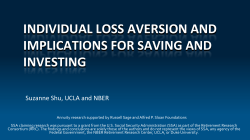 individual loss aversion and implications for saving and investing