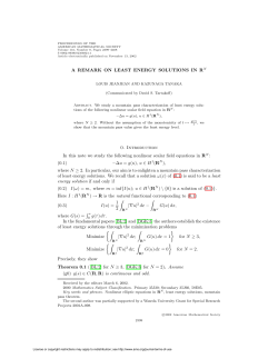 A REMARK ON LEAST ENERGY SOLUTIONS IN RN 0. Introduction