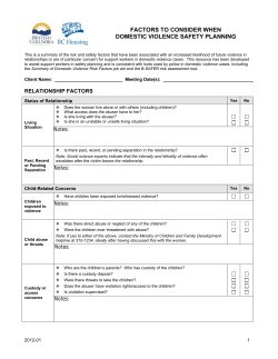 factors to consider when domestic violence safety planning