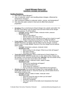 LN2 demo list - Colorado Science Conference