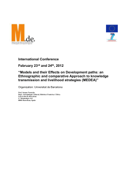 Models and their Effects on Development paths: an Ethnographic