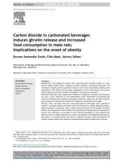 Carbon dioxide in carbonated beverages induces ghrelin release