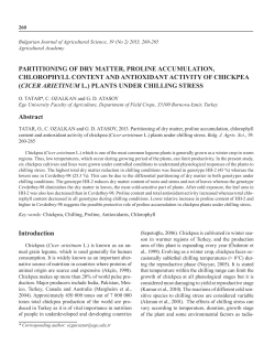 Partitioning of dry matter, Proline accumulation, chloroPhyll content