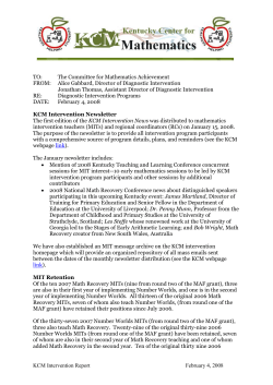 Intervention - Kentucky Center for Mathematics